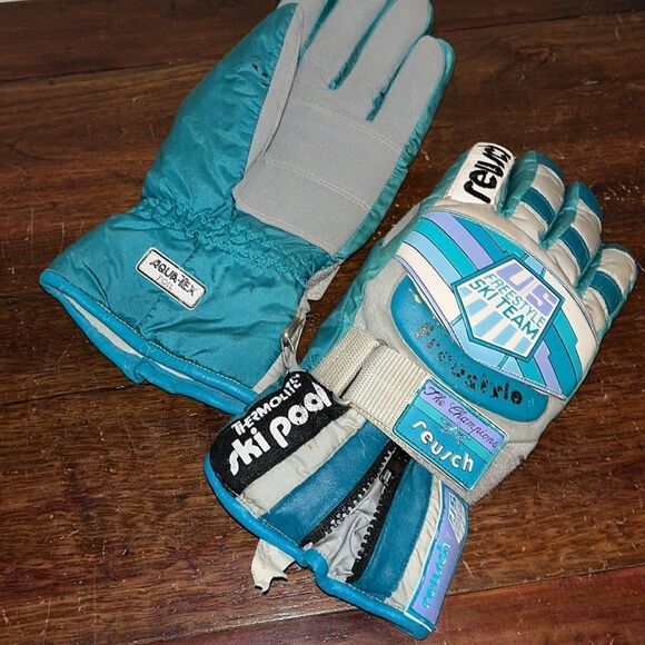 Reusch Model 2761 Vintage US Freestyle Ski Team Aqua Tex Foil Racing Gloves -6 - Picture 3 of 9
